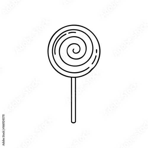 Sweet Swirl Candy Icon. Captivating confectionery illustration. This minimalist drawing evokes childhood delight and sugary pleasure, perfect for playful themes.