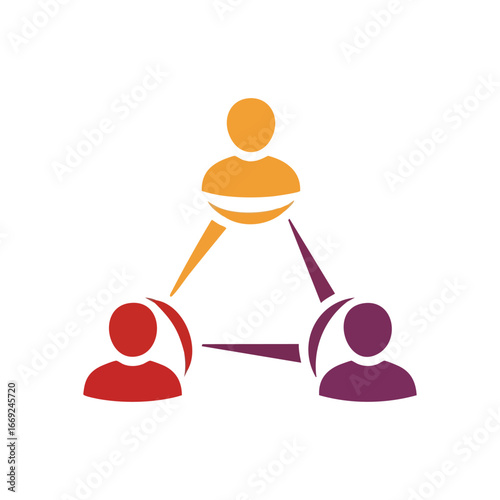 Team Collaboration Network. Vibrant graphic depicts interconnected individuals, symbolizing effective communication, cooperative efforts, and strong organizational bonds within a community.