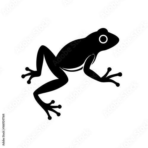 Black frog vector illustration amphibian silhouette design graphic animal clip art isolated froggy toad drawing art 100