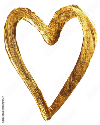 golden heart shape illustration with textured finish
