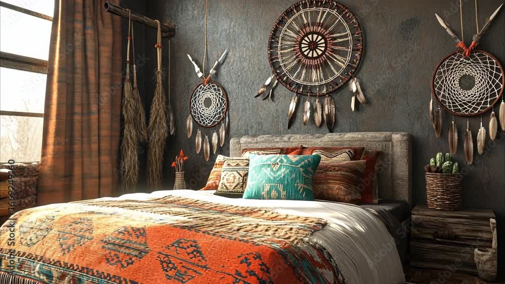 Bohemian bedroom interior design