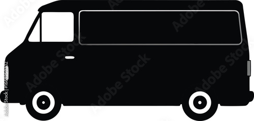 Black van vector silhouette