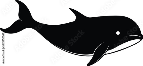 Black dolphin vector icon