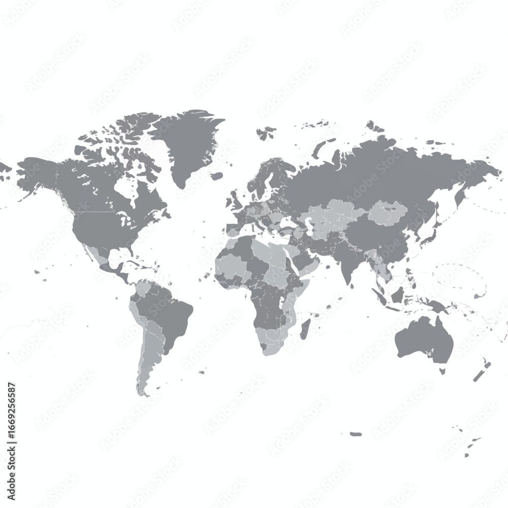 Obraz premium World map on white background. World map template with continents