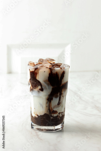 Fényképezés A Glass of Chocolate Mocca Latte