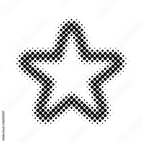 星　ハーフトーン　黒　ベクター　イラスト
