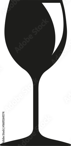 Black wine glass icon vector