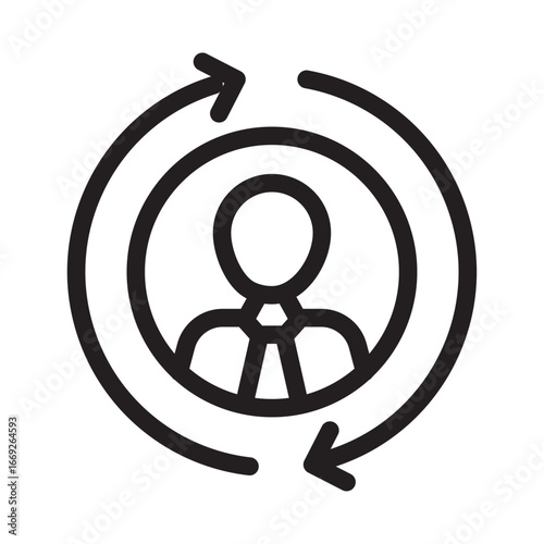 Employee turnover icon for business management and human resources 
