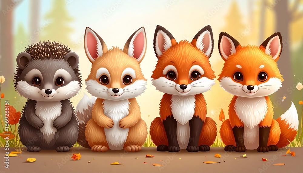 Fototapeta premium Forest Baby Animals Pack