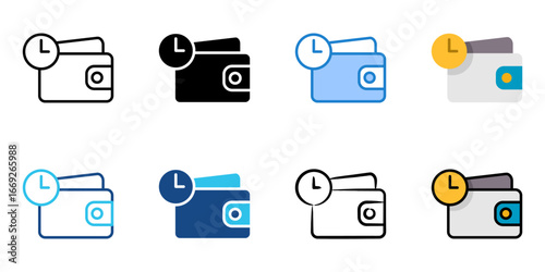 awaiting payment icon set multiple style collection 
