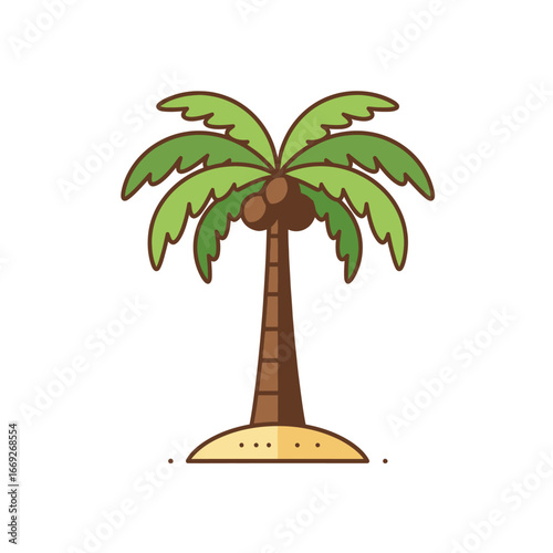 Palm Tree on a Sandy Island