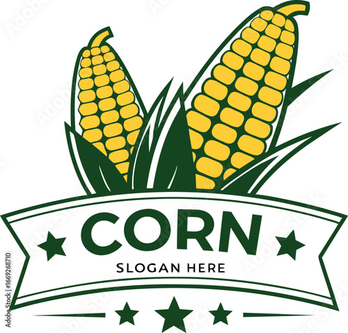 Yellow organic sweetcorn cob with fresh green leaves on a white background