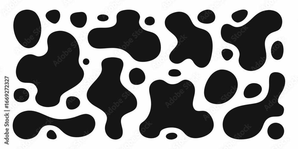 Black irregular organic shapes on a white background abstract pattern vector illustration Black irregular organic shapes on a white background abstract pattern vector illustration
