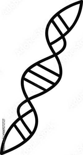 Medical pharmaceutical abstract dna gene helix simple black and white icon on white