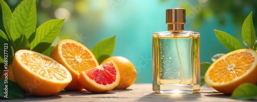 Summer Cologne A Refreshing Citrus Fragrance Amidst Vibrant Foliage, Evoking Relaxation and Escape on a Sunny Beach Day