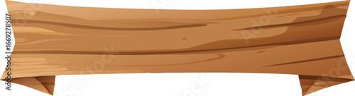 A wooden banner with an empty area designated for text, ideal for personalized messages or announcements.