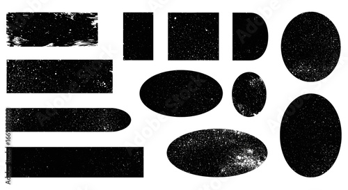 Grunge Shapes Collection with Rectangle and Oval Design