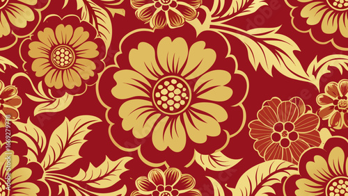 Wallpaper Mural vector japanese floral pattern Torontodigital.ca