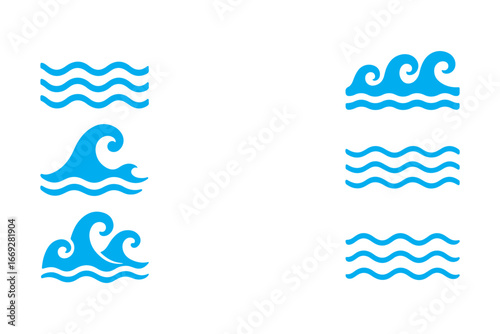 Wavy lines. Set of wavy horizontal lines. Wavy zigzag lines. Zig-zag vector elements