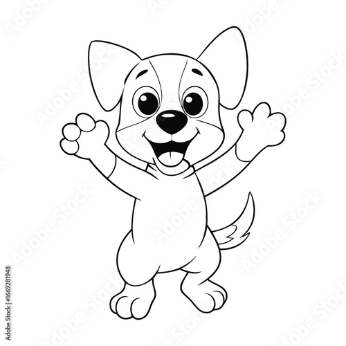 Adorable puppy standing upright with paws raised high, looking playful and full of charm. Its cute gesture brings joy, making it perfect for kids and animal lovers alike.
