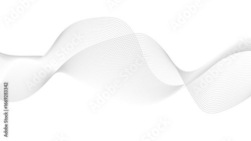 Abstract wave element for design. Digital frequency track equalizer. Abstract modern stylized black and grey white curve wave line smooth stripe white background. 