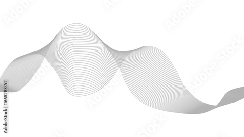 Abstract wave element for design. Digital frequency track equalizer. Abstract modern stylized black and grey white curve wave line smooth stripe white background. 