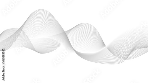 Abstract wave element for design. Digital frequency track equalizer. Stylized line art background. Vector illustration. Wave with lines created using blend tool.
