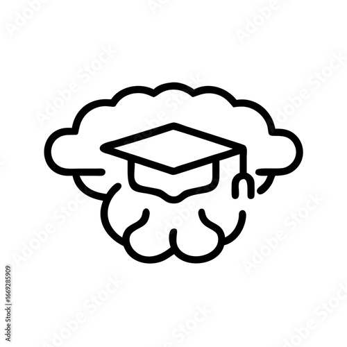 Brain Learning Icon for Web and Graphic Design
