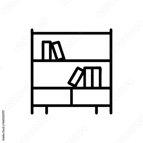 Bookshelf Icon for Web and Graphic Design
