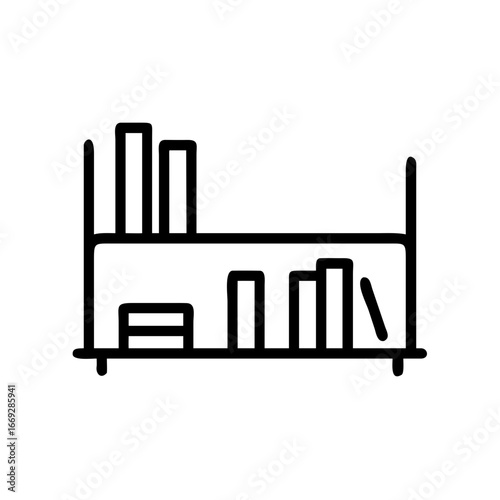 Bookshelf With Books Icon for Web and Graphic Design