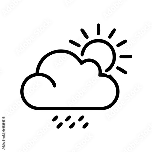 Cloud With Uv Rays Icon for Web and Graphic Design