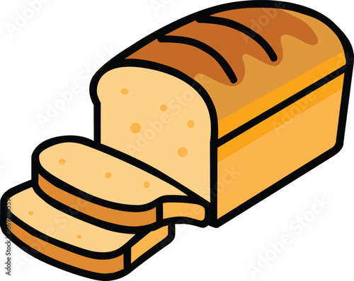 Fresh loaf of bread with slices, baked golden crust, homemade bakery food, perfect for breakfast, sandwich, toast, pastry shop, organic meal, traditional baking, and kitchen cooking concept