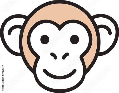 Monkey 2 icon with color style perfect for uiux design