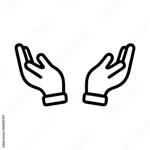 Hands Offering Icon for Web and Graphic Design