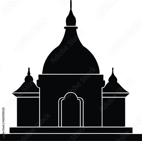 Gangotri dham temple vector gangotri lord shiva ganga temple vector icon