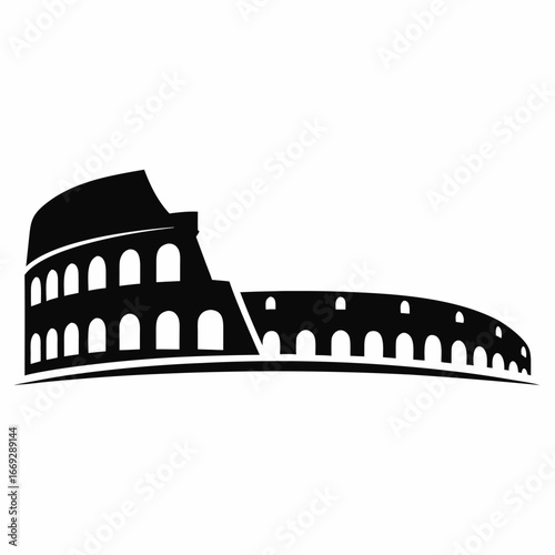 Colosseum rome italy landmark ancient architecture travel destination italian tourism vector illustration icon design