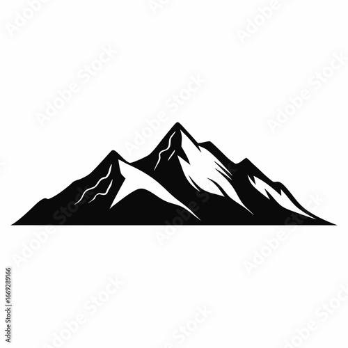 Mountain range vector illustration for outdoor adventure and nature landscape design concept silhouette clipart 100