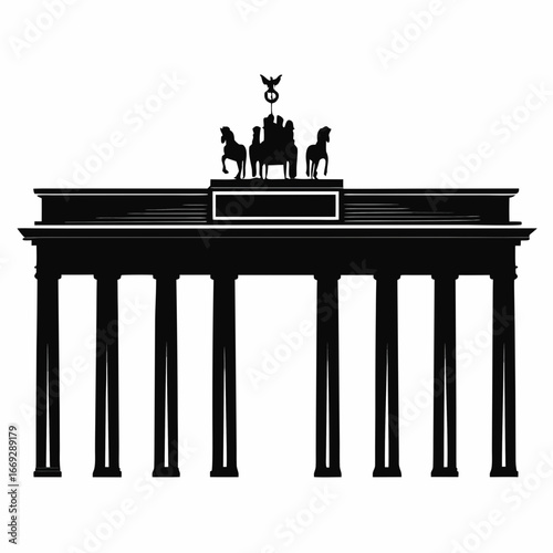 Brandenburg gate berlin germany landmark silhouette travel tourism architecture historical monument europe icon