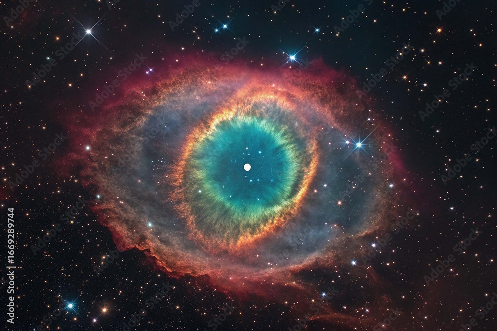 Fototapeta premium Cosmic Ring Nebula in Dark Space nise
