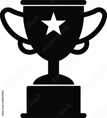 Trophy cup icon logo isolated on white background 