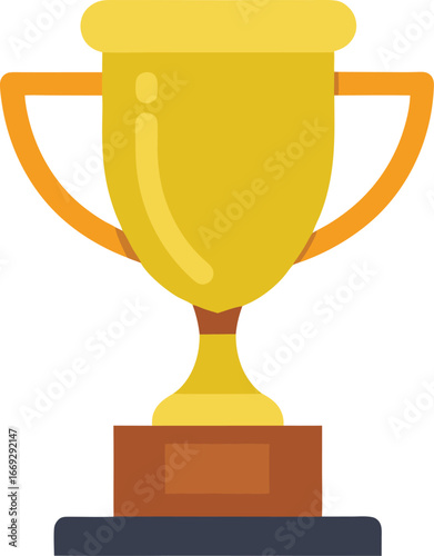 Trophy cup icon in flat style goblet prize vector illustration on isolated background