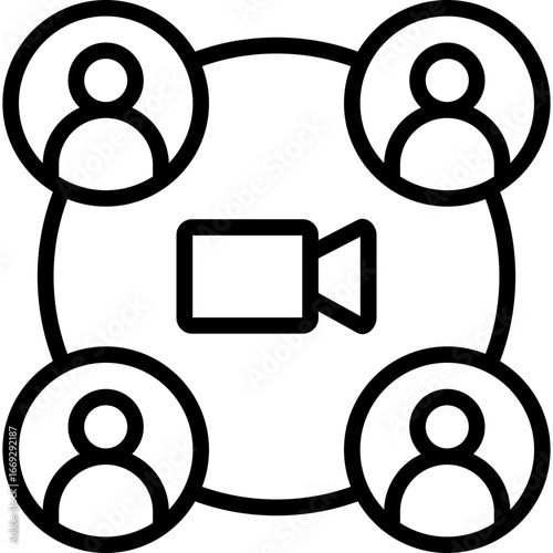 online meeting icon illustration design with outline
