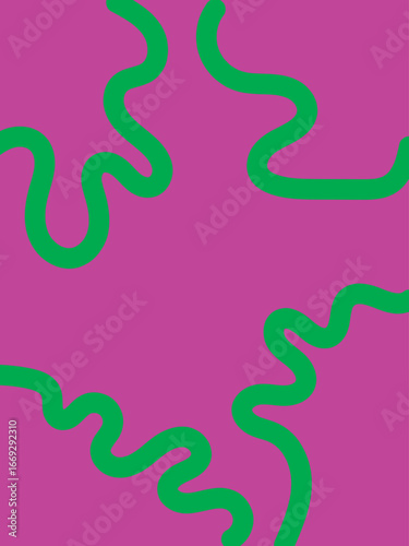 fondo rosa vertical con lineas curvas verde