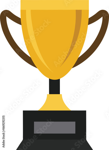 Trophy cup icon in flat style goblet prize vector illustration on isolated background