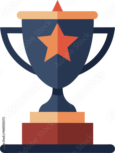Trophy cup icon in flat style goblet prize vector illustration on isolated background