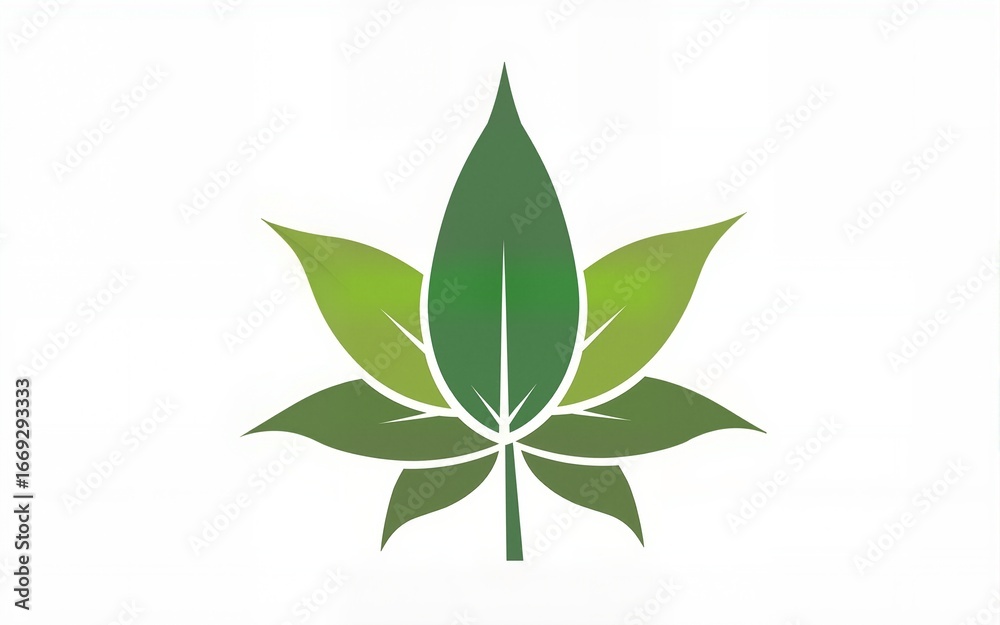 Naklejka premium Elegant medical symbol with leaves, representing holistic health. High quality