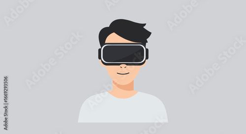 "Person Wearing Virtual Reality Glasses"