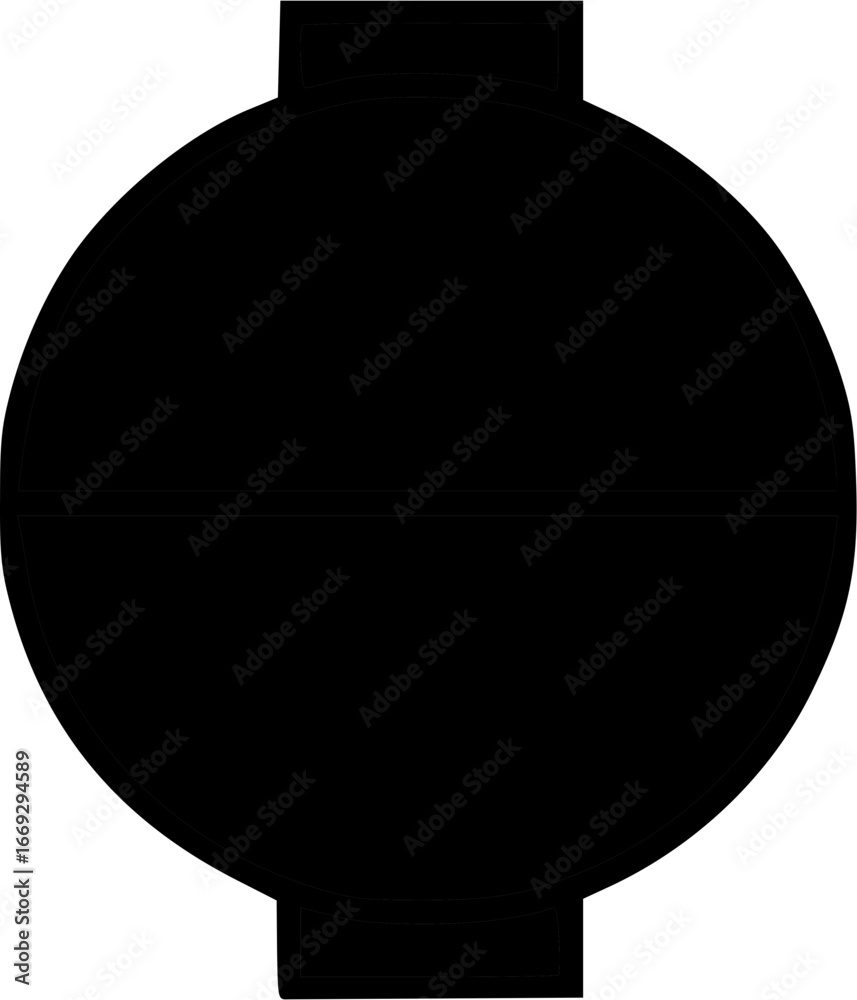 Fototapeta premium Minimalist black silhouette icon of an oval barbecue grill or smoker.