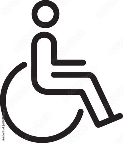 Disability Wheelchair User Icon Set Inclusive Accessibility Outline Symbol