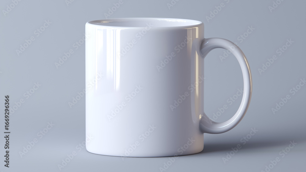Fototapeta premium Blank White Mug Mockup for Custom Designs and Branding Presentation